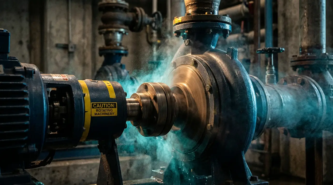 крупный план работающего насоса