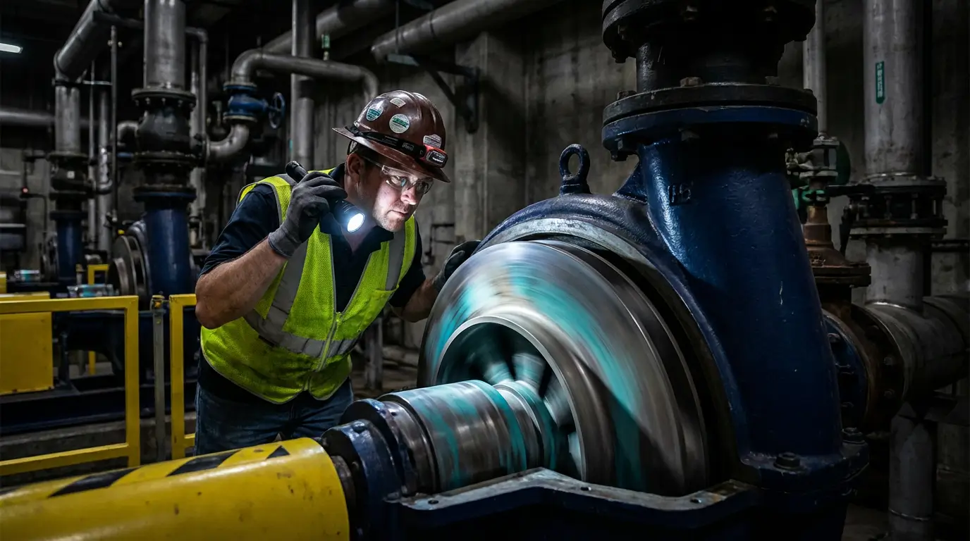 проверка вращающейся крыльчатки насоса